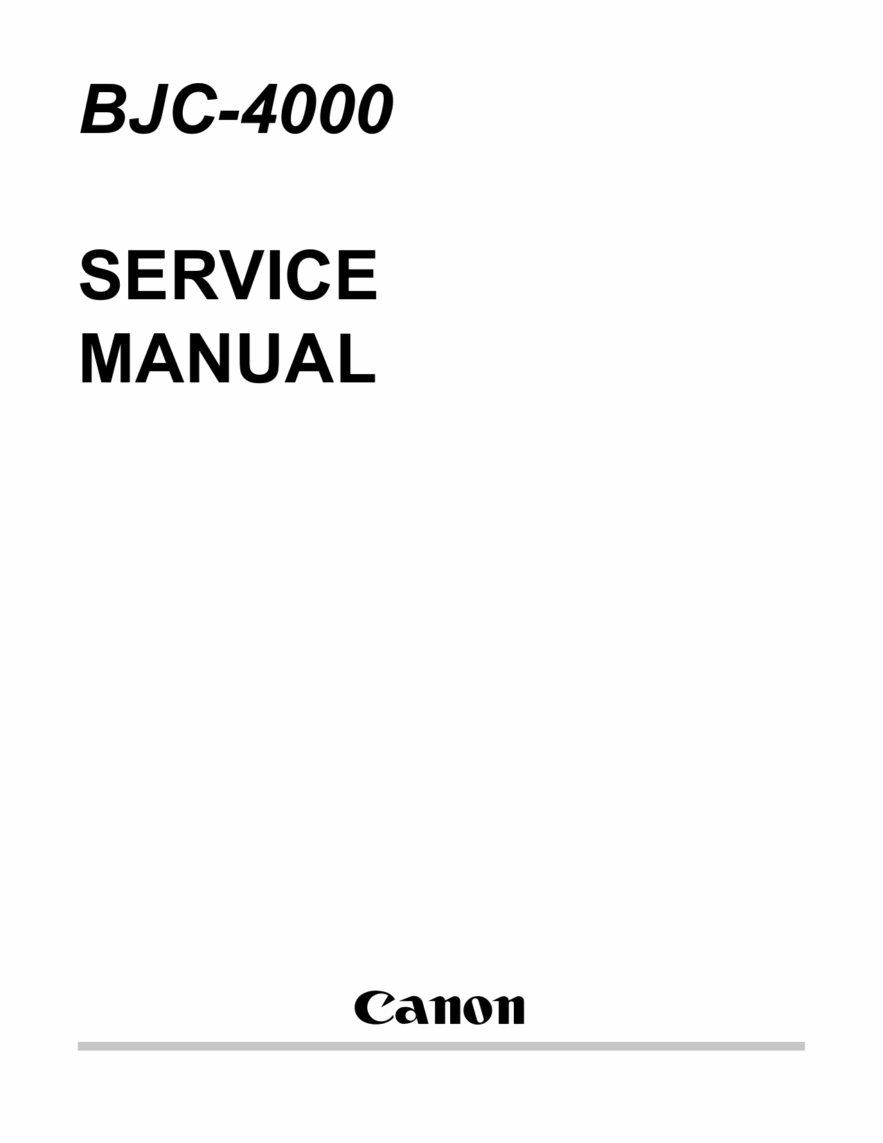 Canon BubbleJet BJC-4000 Service Manual-1